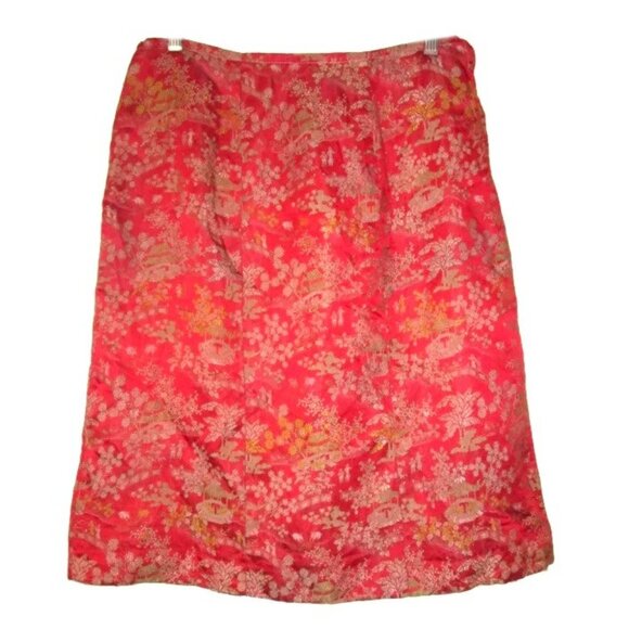 1960s vintage asian clothes red mini skirt size large - Picture 2 of 3